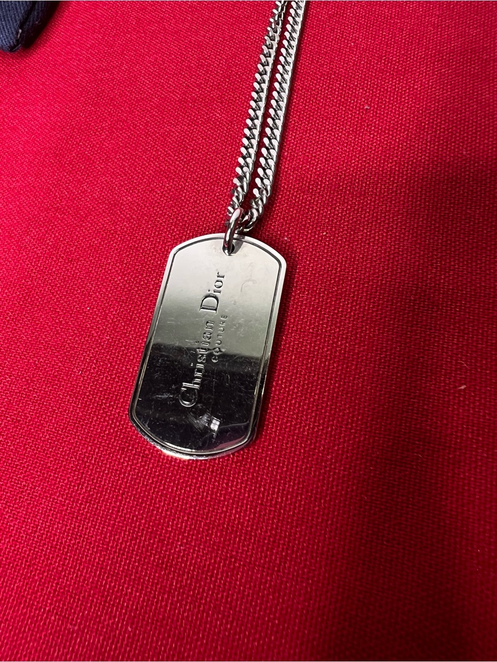 Christian Dior CD Couture Dog Tag Necklace